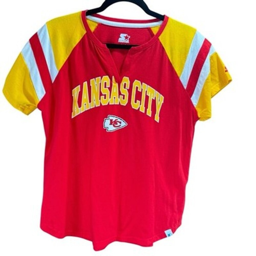 NFL Y2K Kansas City Chiefs Starter Top Red Gold Retro Colorblock Women Size L